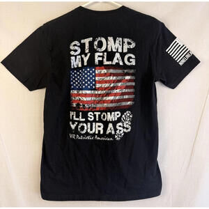 Nine Line Apparel Shirt Mens Medium Black Stomp my Flag FAFO Veteran Owned